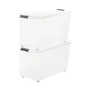 Iris Topbox Opbergbox - 70L - Kunststof - Met Wielen - Transparant - Set Van 2