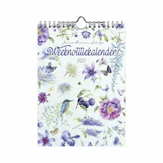 Comello Janneke Brinkman Weeknotitiekalender 2027 Blauwe Bloemen