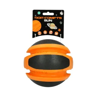 Dog Comets Sun - Ø14 Cm - Hondenspeelgoed - Hondenbal - Stuiterend - Tpr-Rubber - Oranje/Zwart
