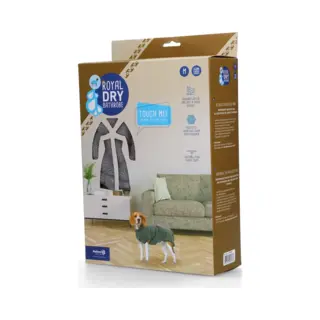 Royal Dry Badjas Hond - M - Hondenbadjas - Ruglengte 50-58 Cm - Grijs