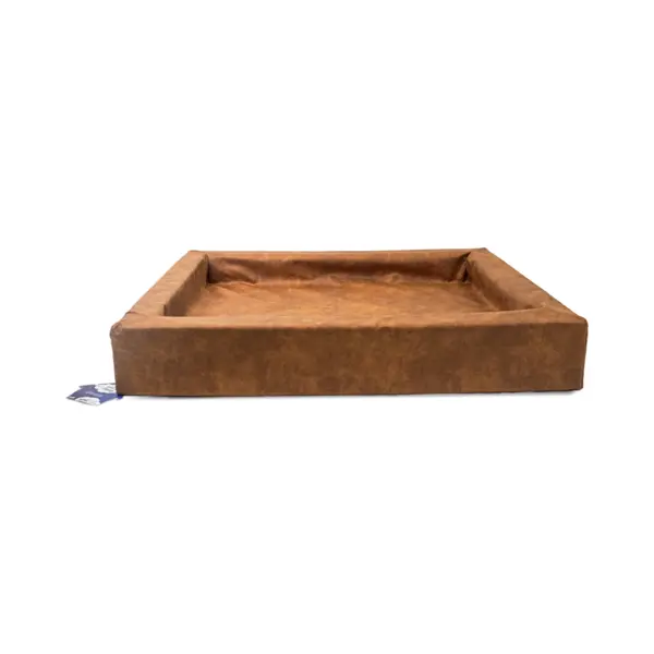Let's Sleep Comfy Cushion - Hondenkussen - Hondenmand - Opstaande Rand - Schuim - 85 X 70 X 12 Cm - L - Cognac thumbnail
