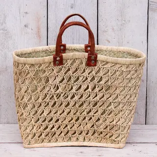 Gone arty Ibiza Style Boodschappentas - Mandtas - Boodschappenmand - Strandtas - Gevlochten Natuurlijke Fairtrade Tas