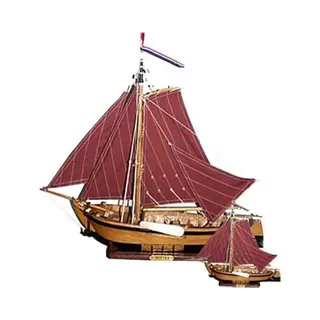 Flyer Botter Zeilschip 24 Cm - Houten Scheepsmodel - Compleet Opgebouwd
