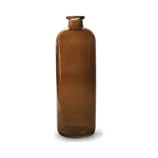 Jodeco Bloemenvaas Jardin - Transparant Bruin Glas - D11 X H33 Cm - Flesvaas
