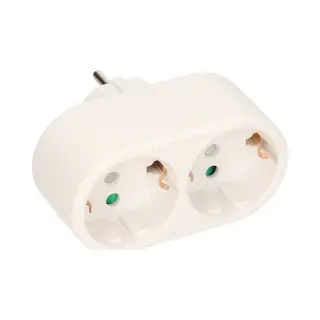 Benson Stekker Duo Verloop + Ra - Wit - Verticaal