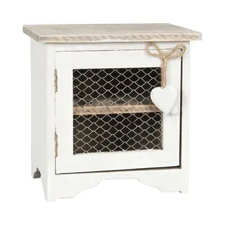 Clayre & Eef Eierkastje 19x14x19 Cm Wit Hout