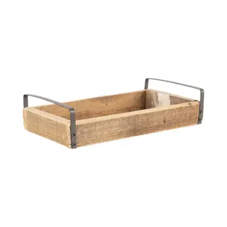 Clayre & Eef Decoratie Dienblad Set Van 3 Bruin Hout