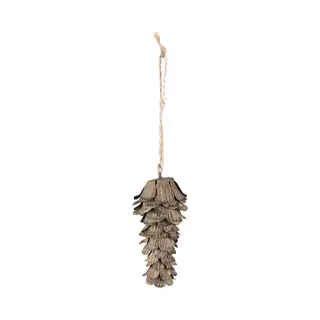 Clayre & Eef Hanger Dennenappel 12 Cm Groen IJzer