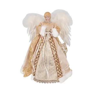 Clayre & Eef Kerstdecoratie Beeld Engel 41 Cm Goudkleurig Kunststof