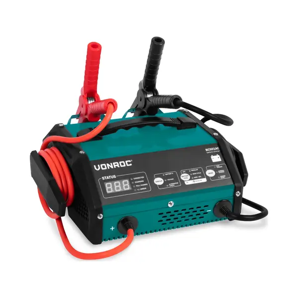 Vonroc Batterieladegerät Mit Starthilfefunktion - 15A - Für 6V Oder 12V Blei-Säure-Batterien thumbnail