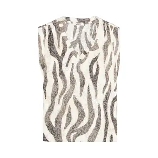 Garcia Dames Print T-shirt Wit Korte Mouw