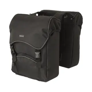 Fastrider Unibag Dubbele Fietstas - Voorzien Van Uitsparing Voor Snelbinders En Led Verlichting - Waterafstotend - Reflectiestrepen - 28 Liter - Zwart