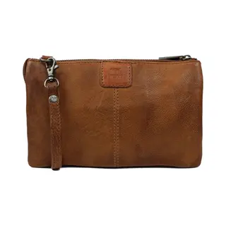 Beardesign Bear Design Uma Leren Schoudertas / Clutch - Cognac
