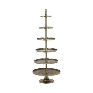 Light & Living Hokksund Etagère Ø80x200 Cm Antiek Brons 6-laags