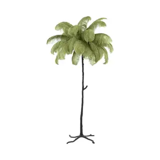 Light & Living Vloerlamp Feather - Olijfgroen