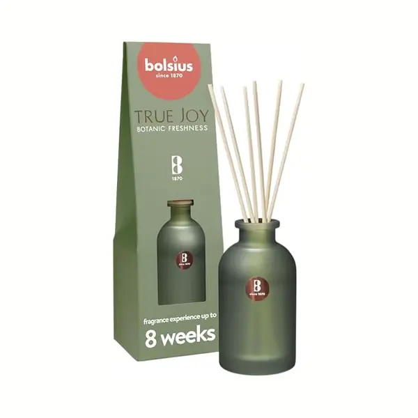 Bolsius True Joy Botanic Freshness Scented Bouquet - Green - 80ml - Lasts Up To 8 Weeks - Natural Extracts - Herbal Formula thumbnail