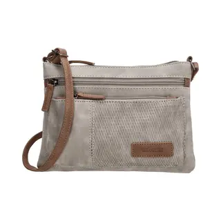 Beagles Brunete Crossbody Schoudertas Handige Ritsvakjes - Dames Tas - Lichtgrijs