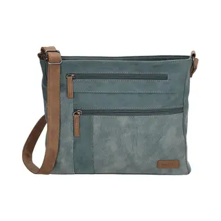 Beagles Brunete Crossbody Schoudertas Met Handige Ritvakken - Dames Tas - Jeansblauw