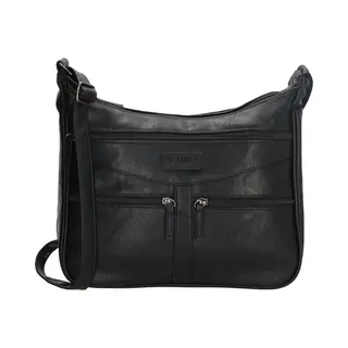 Beagles Murcia Crossbody Schoudertas Trendy Bag Handige Ritsvakken - Dames Tas - Zwart