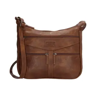 Beagles Murcia Crossbody Schoudertas Trendy Bag Handige Ritsvakken - Dames Tas - Bruin