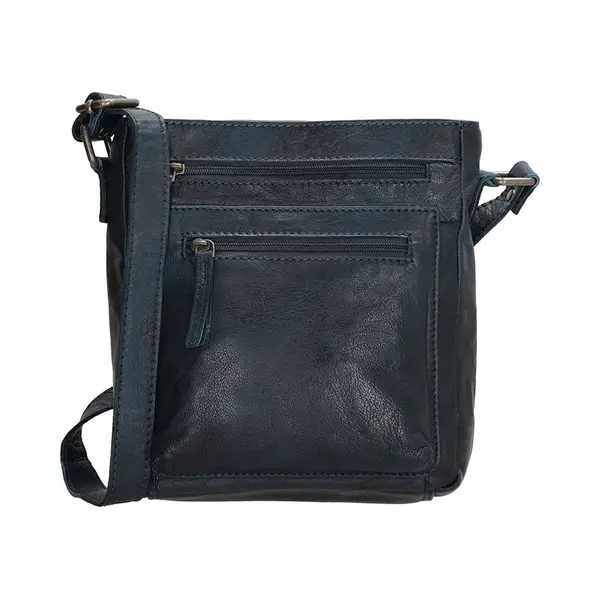 Beagles Maspalomas Crossbody Schoudertas - Handige Ritsvakken - Leren Dames Tas - Blauw thumbnail