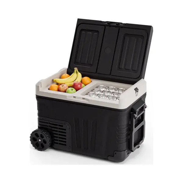 Auronic Electric Cool Box - Kompressor - 2 Zonen - 33L - 12/24V Und 240V - Kühlen Und Gefrieren - Campingkühlschrank - Frigobox Auto - Mit Rädern thumbnail