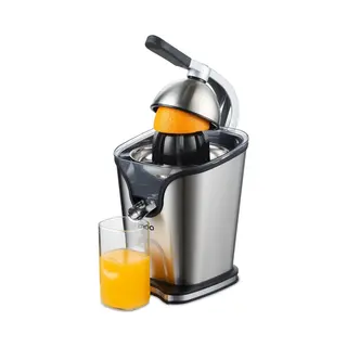 Moa Citruspers Elektrisch - Bpa Vrij - Sinaasappelpers - Citroenpers Met 2 Perskegels - Handmatig - Rvs - Zilver