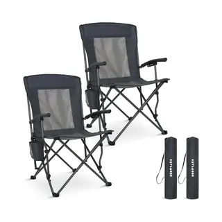 Trvlmore Campingstoel - Opvouwbaar - Incl. Draagtas - Kampeerstoel Set Van 2 - Zwart