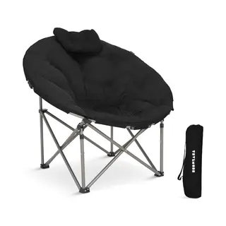 Trvlmore Campingstoel Xl - Opvouwbaar - 150KG Draagvermogen - Incl. Draagtas - Klapstoel - Kampeerstoel - Vouwstoel - Zwart