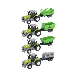 Groene Gegoten Tractor Met Aanhanger En Terugtrekfunctie