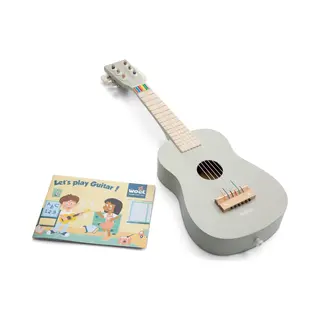 Woet® Beige Holz Spielzeug Gitarre Für Kinder, 6 Nylonsaiten Mit Tragegurt, Ersatzsaite Und Farb Liederbuch Mit 3 Liedern, Einsteiger Lernspielzeug