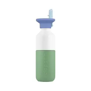 Dopper Steel 350ml Fresh Green X Flip Straw Bundle Edelstahl Trinkflasche - Bpa Freie Wasserflasche, 18/8 Edelstahl, Auslaufsicher - Sportflasche Für