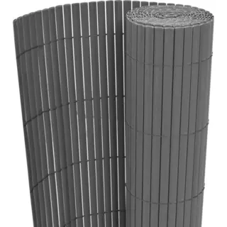 Double-sided Garden Fence Pvc 90x300 Cm Grey Vidaxl