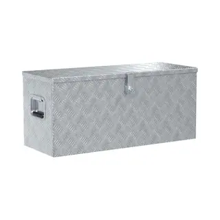 VidaXL Opbergkist 90, 5x35x40 Cm Aluminium Zilverkleurig