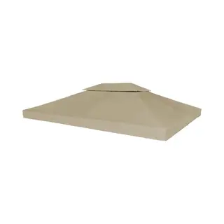 2-tier Gazebo Top Cover 310 G/m² 4x3 M Taupe Vidaxl