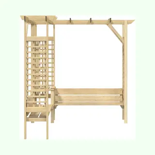 VidaXL Hoekpergola Met Bank Geïmpregneerd Grenenhout