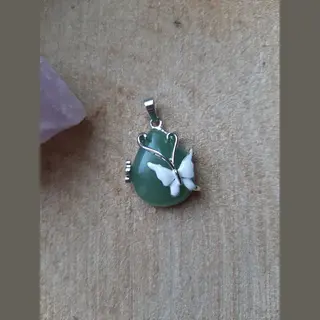 Ruben Robijn Vlinder Druppel Hanger Aventurijn Groen