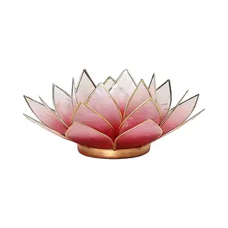Yogi & Yogini naturals Lotus Sfeerlicht Rood/roze Goudrand - 13.5 Cm