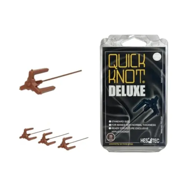 Quick Knot® Deluxe | Mane Clip For Braiding | Designed For Horses And Ponies | Reusable | 3 Colors, 2 Sizes (Brown, Standard) thumbnail