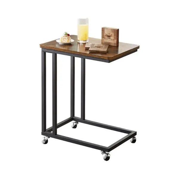 O'Daddy® Beistelltisch - Praktischer Beistelltisch Mit Abnehmbaren Rädern - Rustikales Braun - 50 X 35 X 55 Cm thumbnail