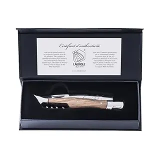 Laguiole Style De Vie Taschenmesser Mit Korkenzieher, Olivenholz, Mit Geschenkbox