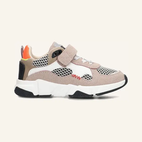 Ton & Ton Jongens Lage Sneakers Chunky Zool Boje - Beige - Suède - Maat 35 thumbnail