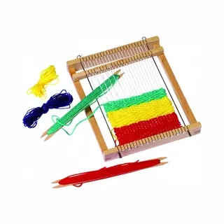 Houten Weefgetouw Voor Kinderen - Knutselen & Speelgoed - 6-delig