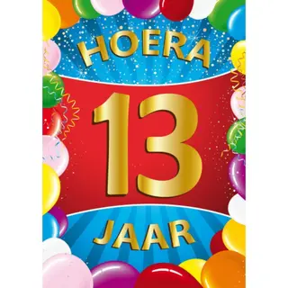 Bellatio Decorations Verjaardag Deurposter - 13 Jaar - Multi - 59 X 84 Cm - Feestartikelen