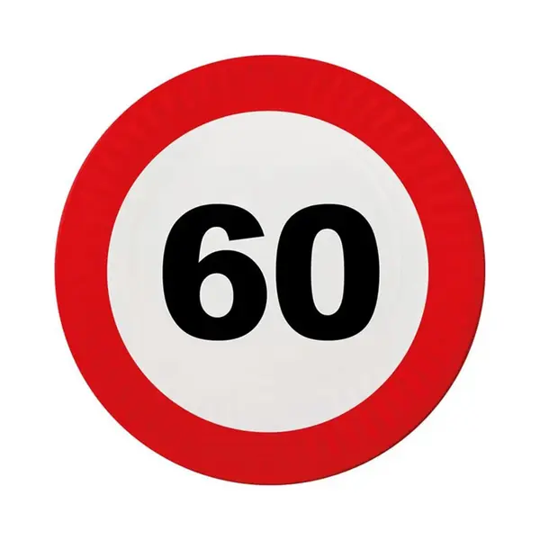 Funny Fashion Feestbordjes 60 Jaar Stopbord thumbnail
