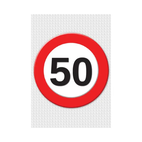 Bellatio Decorations Verjaardag Deurposter - 50 Jaar - Stopbord - 59 X 84 Cm - Sarah/Abraham thumbnail