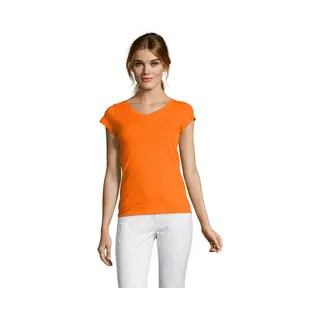 Sol's Sols T-shirt - Oranje - V-hals - 100% Katoen - Slim Fit - Dames Shirts - Dameskleding 44
