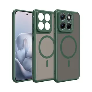 MobyDefend Hoesje - Geschikt Voor Motorola Edge 70 Fusion - Case Geschikt Voor MagSafe - Mat Transparant Met Gekleurde Rand - Groen