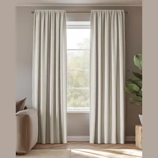 HOOMstyle Kant En Klaar Gordijn - Verduisterend - Met Plooiband - 140x270cm - Off White / Beige