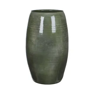 Mica Decorations Bloemenvaas - Glanzend Groen - Keramiek - Voor Boeketten/takken/bloemen - H50 X D30 Cm - Vazen Binnen